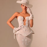 Marcella – Peplum Lace Gown - FJOLLA HAXHISMAJLI OFFICIAL