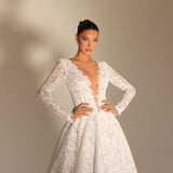 Liana - Long Sleeve Lace Ball Gown - FJOLLA HAXHISMAJLI OFFICIAL