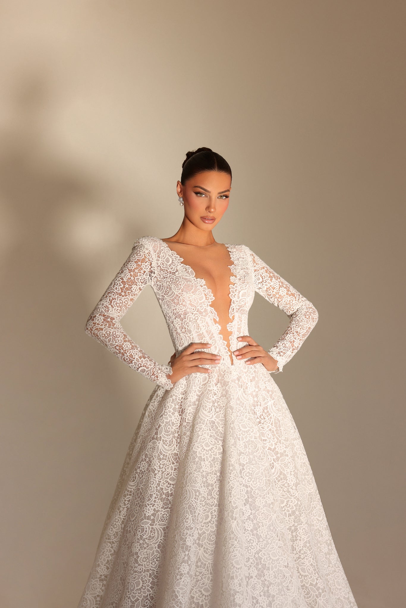 Liana - Long Sleeve Lace Ball Gown - FJOLLA HAXHISMAJLI OFFICIAL