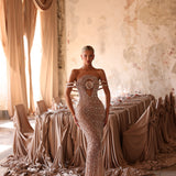 Sienna - Beaded off-shoulder mermaid gown