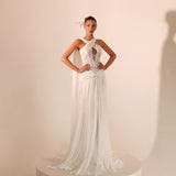 Seraya – Draped Halter Gown - FJOLLA HAXHISMAJLI OFFICIAL