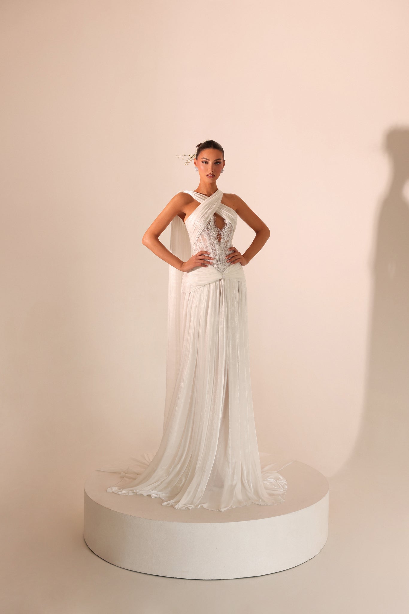Seraya – Draped Halter Gown - FJOLLA HAXHISMAJLI OFFICIAL