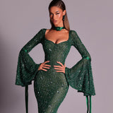 Hydra emerald dress - FJOLLA HAXHISMAJLI OFFICIAL