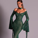 Hydra emerald dress - FJOLLA HAXHISMAJLI OFFICIAL