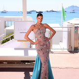 Adéle - Strapless Floral Crystal Gown