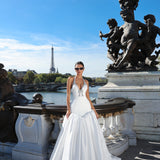Arissa - Embellished Halter Drop Waist Gown