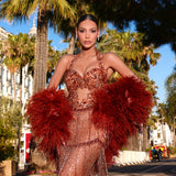 Linara - Halter Fringe Gown