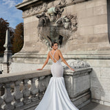 Marlena - Pearl Satin Godet Gown