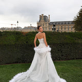 Eugenia - Feather Cape Mermaid Gown