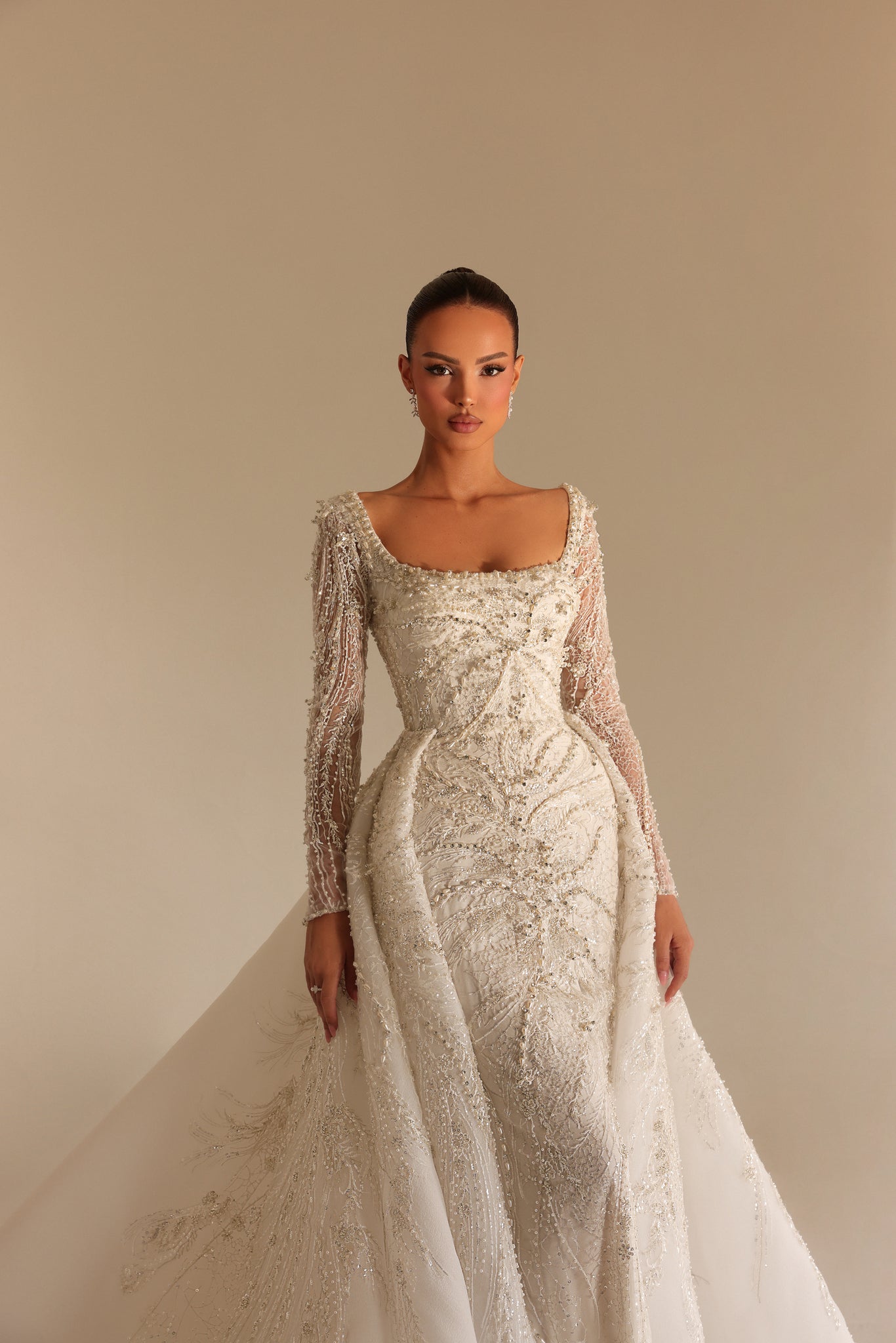 Ronèa - Sculpted Lace Overskirt Dress - FJOLLA HAXHISMAJLI OFFICIAL