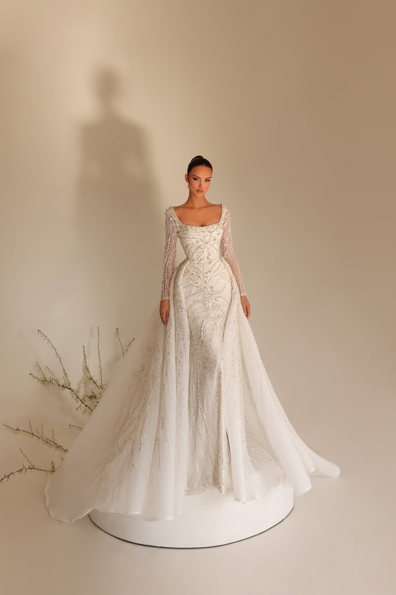 Ronèa - Sculpted Lace Overskirt Dress - FJOLLA HAXHISMAJLI OFFICIAL