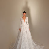 Liana - Long Sleeve Lace Ball Gown - FJOLLA HAXHISMAJLI OFFICIAL