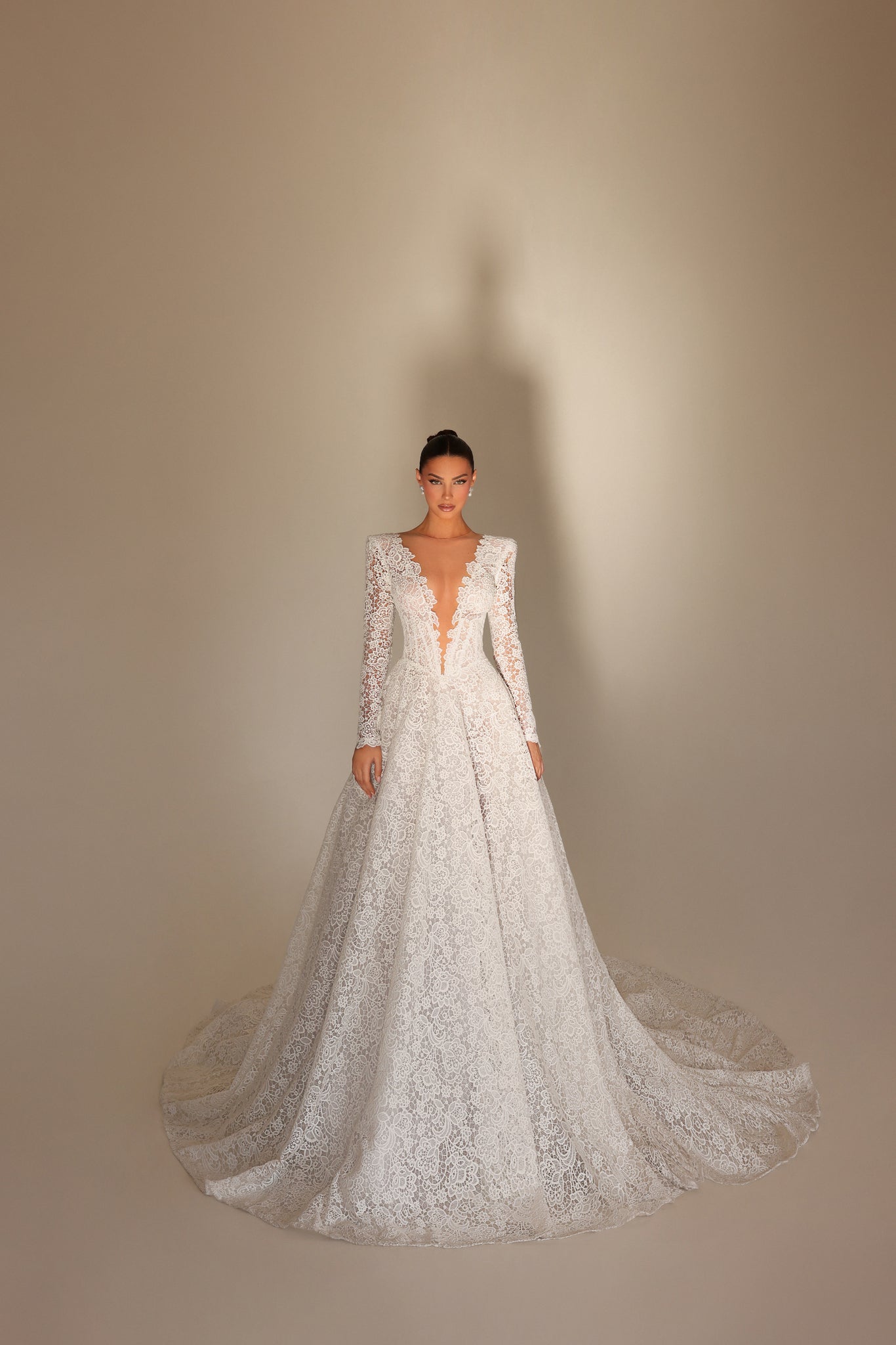 Liana - Long Sleeve Lace Ball Gown - FJOLLA HAXHISMAJLI OFFICIAL
