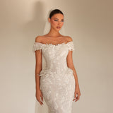 Mireya – Off Shoulder Lace Gown - FJOLLA HAXHISMAJLI OFFICIAL