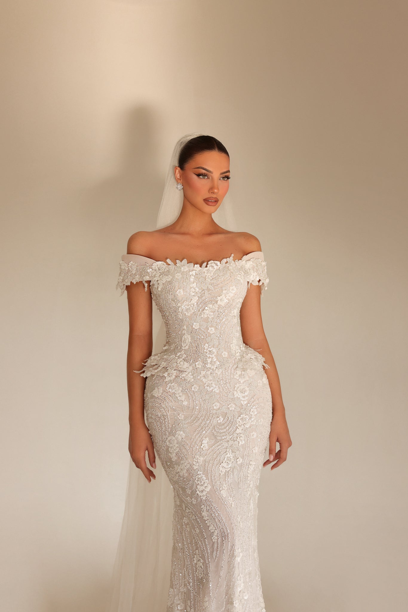 Mireya – Off Shoulder Lace Gown - FJOLLA HAXHISMAJLI OFFICIAL