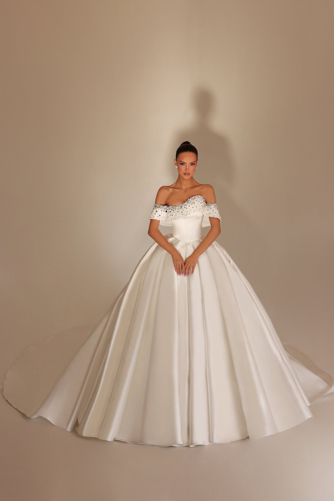 Roselle – Off Shoulder Crystal Ball Gown - FJOLLA HAXHISMAJLI OFFICIAL
