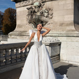Klesta - Bow Halter Embellished Gown