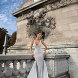 Marlena - Pearl Satin Godet Gown