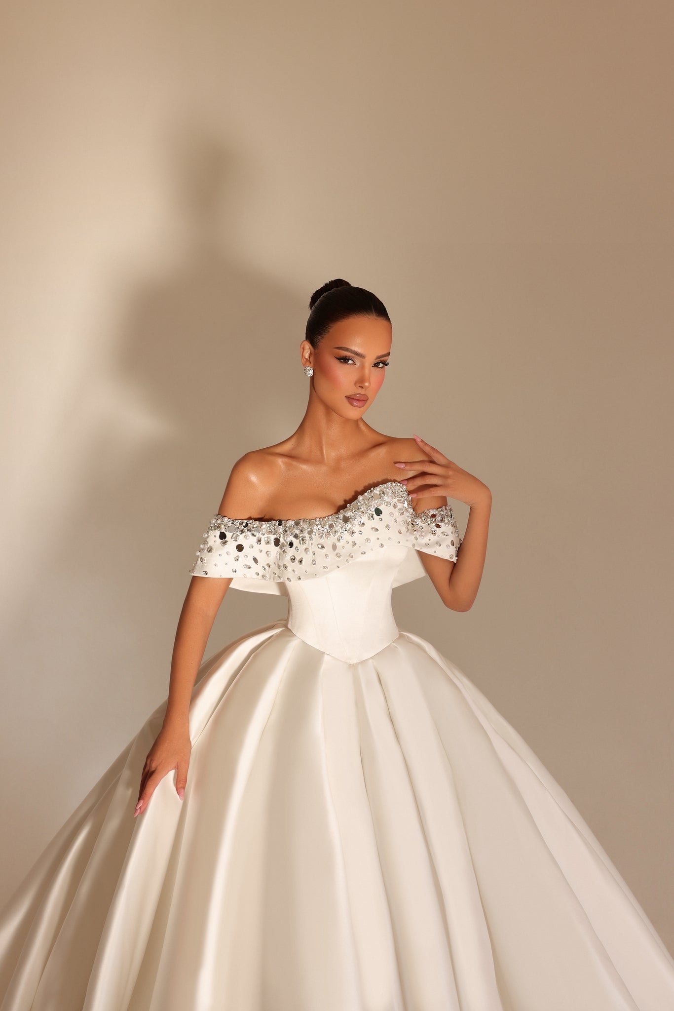 Roselle – Off Shoulder Crystal Ball Gown - FJOLLA HAXHISMAJLI OFFICIAL