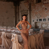 Liona - Strapless geometric embellished gown - FJOLLA HAXHISMAJLI OFFICIAL