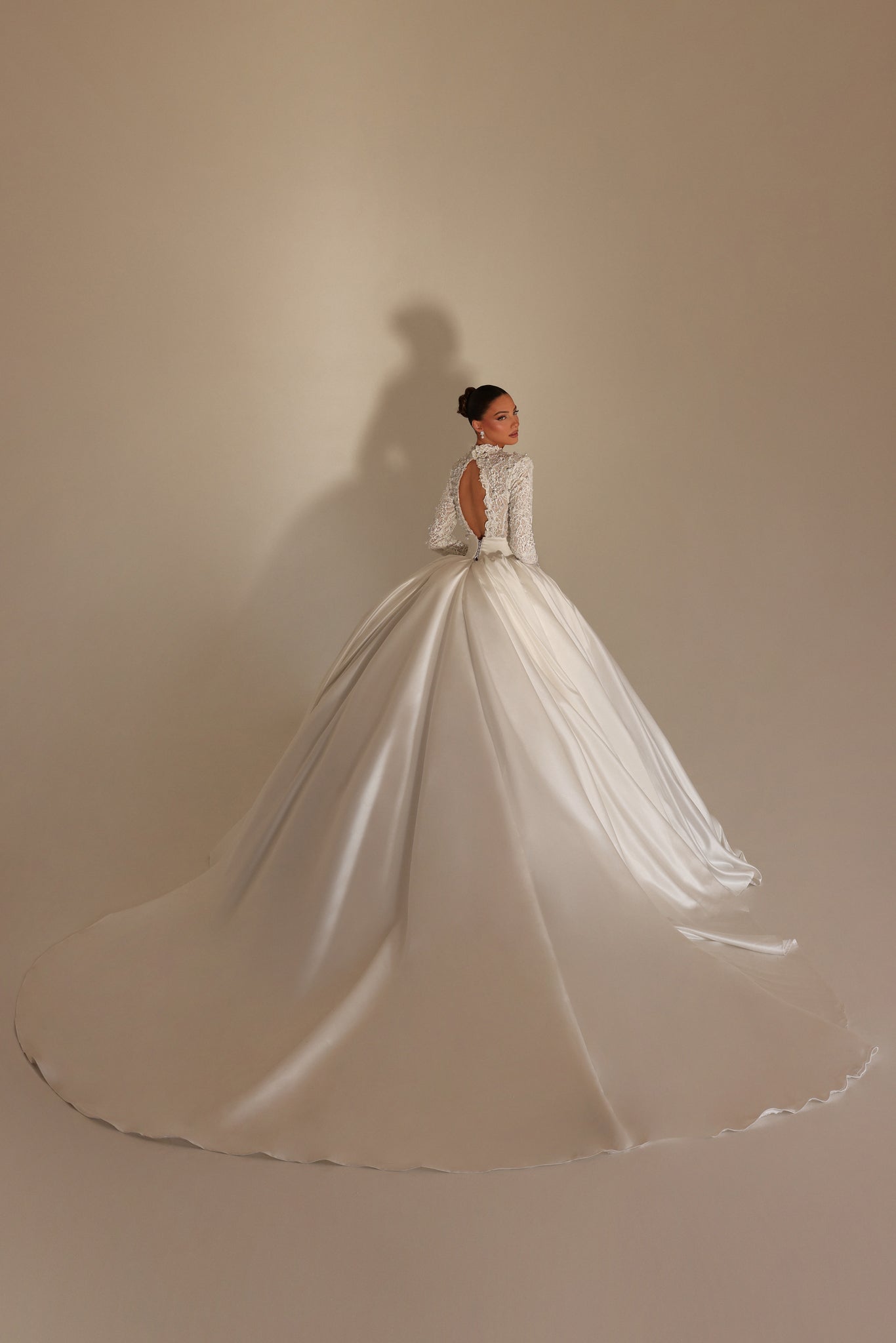 Alanah - High Neck Lace Beaded Ball Gown - FJOLLA HAXHISMAJLI OFFICIAL