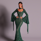Hydra emerald dress - FJOLLA HAXHISMAJLI OFFICIAL