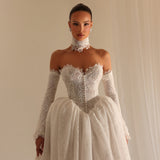 Matiana - Strapless Embroidered Gown - FJOLLA HAXHISMAJLI OFFICIAL