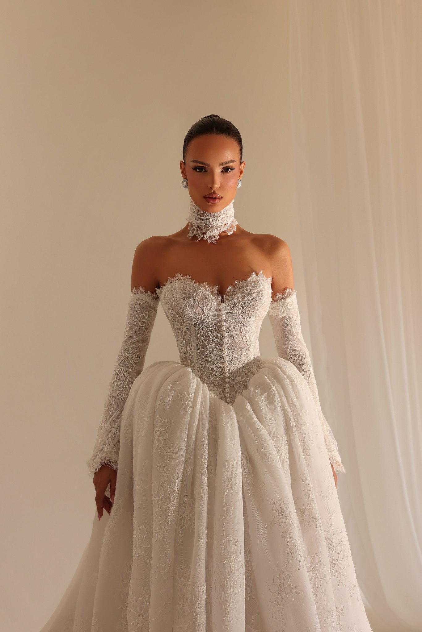 Matiana - Strapless Embroidered Gown - FJOLLA HAXHISMAJLI OFFICIAL
