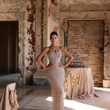 Rozea - Pearl floral mermaid gown
