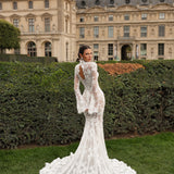 Mathilda - High Neck Bow Lace Mermaid Gown