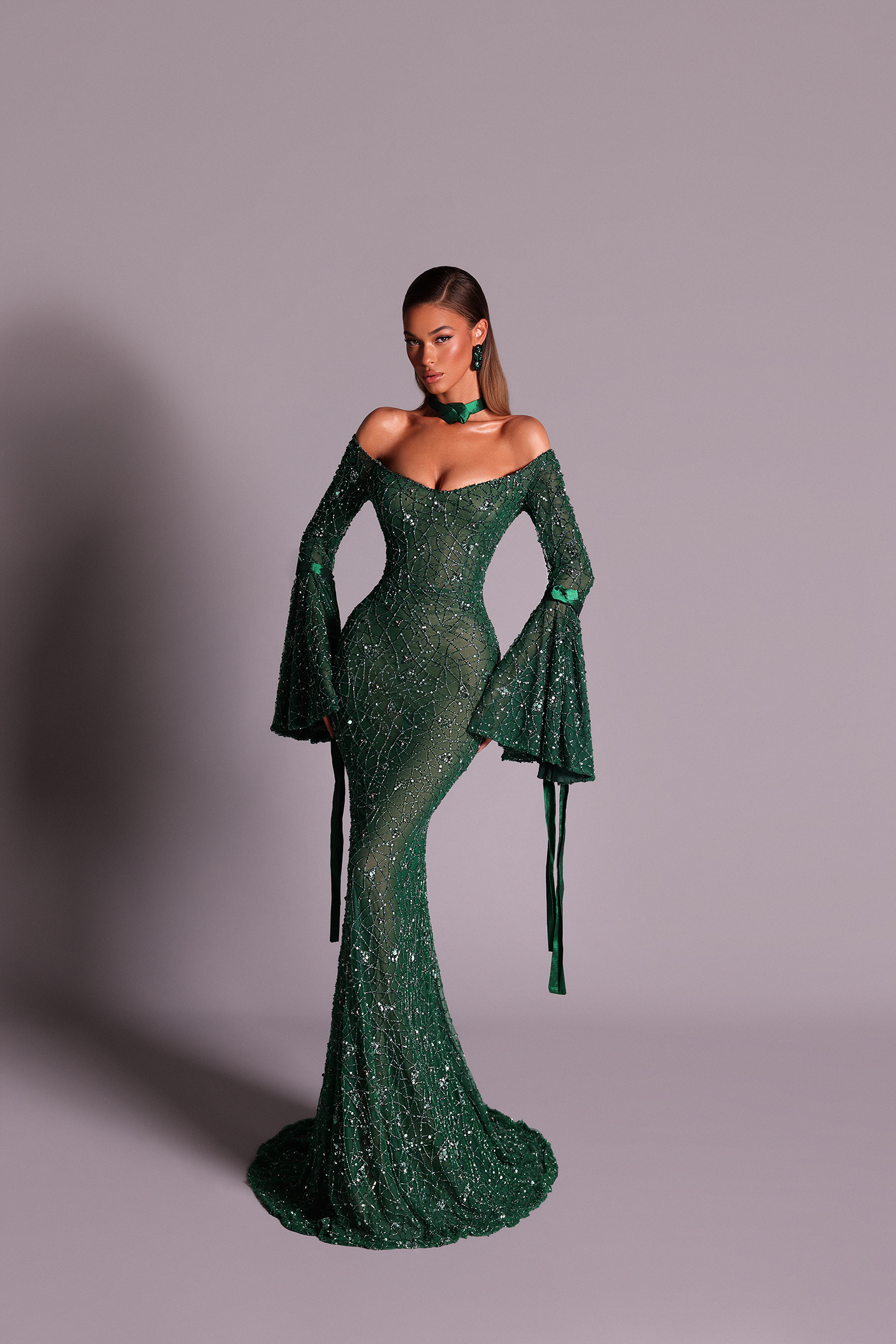Hydra emerald dress - FJOLLA HAXHISMAJLI OFFICIAL