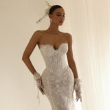 Alenya - Embellished off shoulder gown - FJOLLA HAXHISMAJLI OFFICIAL
