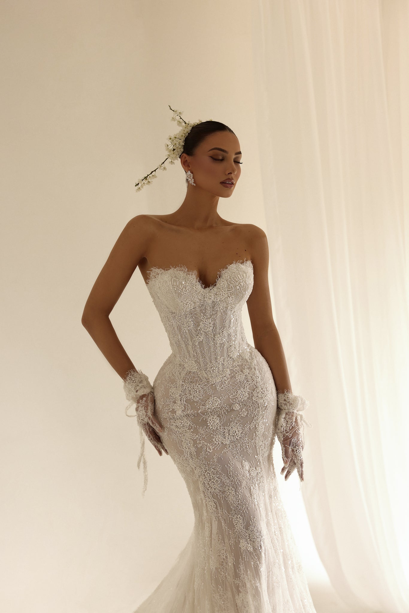 Alenya - Embellished off shoulder gown - FJOLLA HAXHISMAJLI OFFICIAL