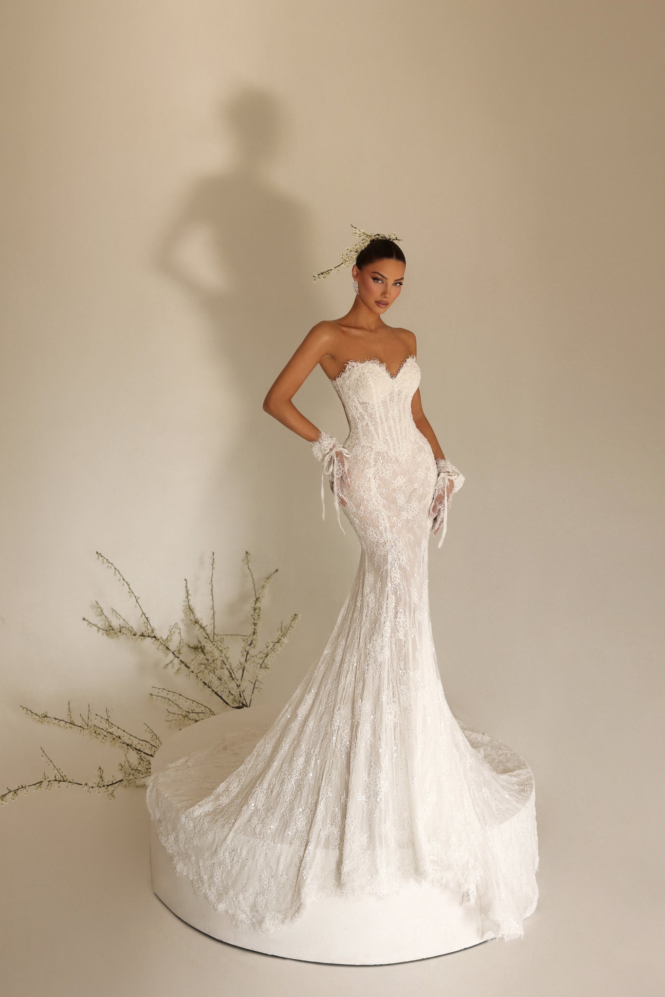 Alenya - Embellished off shoulder gown - FJOLLA HAXHISMAJLI OFFICIAL