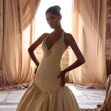 Marielle - Halter dropped waist gown