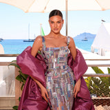Doria - Square Neck Embellished Gown