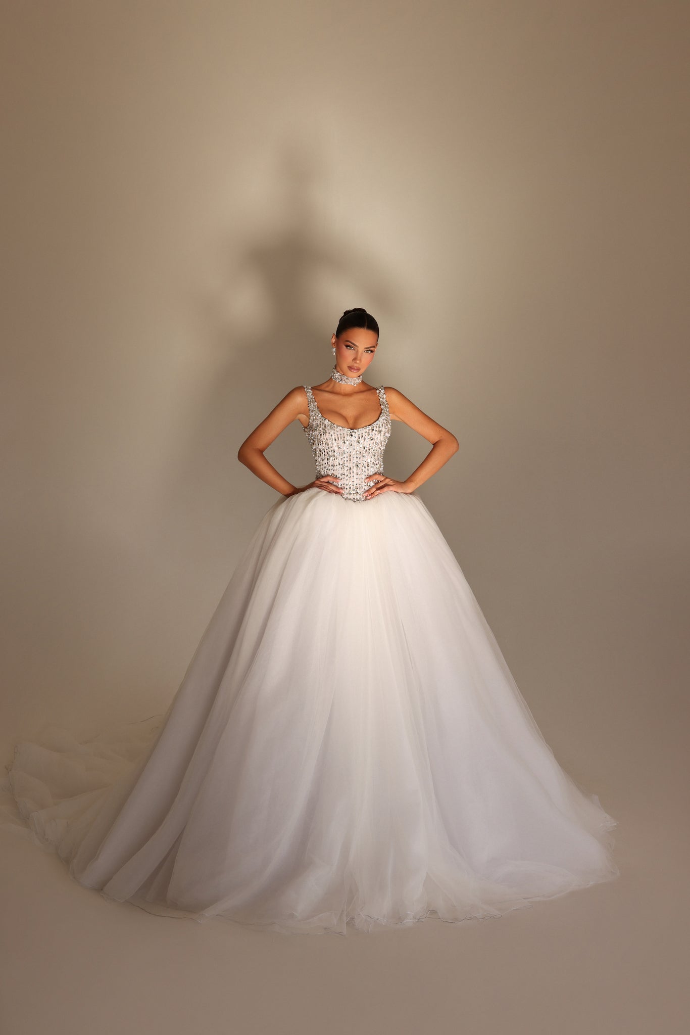 Amra - Crystal Corset Tulle Ball Gown - FJOLLA HAXHISMAJLI OFFICIAL