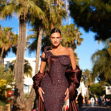 Doa - Draped Sequin Gown