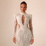 Odisea - High Neck Lace Gown - FJOLLA HAXHISMAJLI OFFICIAL