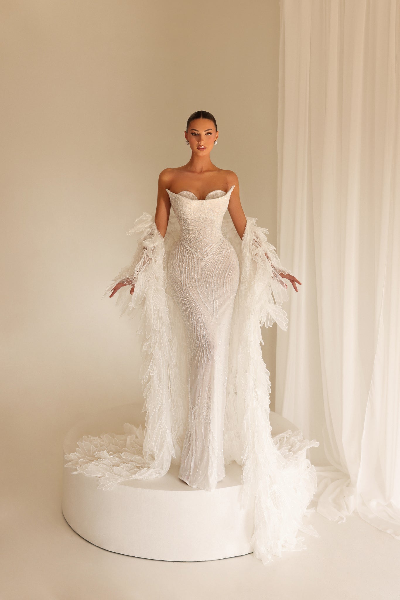 Katalina - Feather Gown - FJOLLA HAXHISMAJLI OFFICIAL