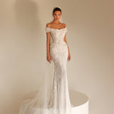 Mireya – Off Shoulder Lace Gown - FJOLLA HAXHISMAJLI OFFICIAL