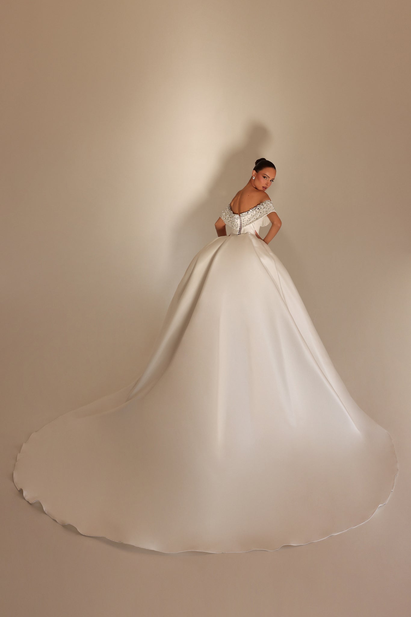 Roselle – Off Shoulder Crystal Ball Gown - FJOLLA HAXHISMAJLI OFFICIAL