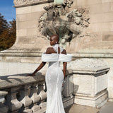Marina - Sculptural Off Shoulder Beaded Mermaid Gown