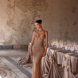 Naia - Beaded halter mermaid gown - FJOLLA HAXHISMAJLI OFFICIAL