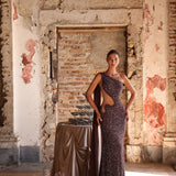 Viana - One shoulder cut out gown