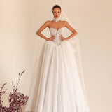 Matiana - Strapless Embroidered Gown - FJOLLA HAXHISMAJLI OFFICIAL