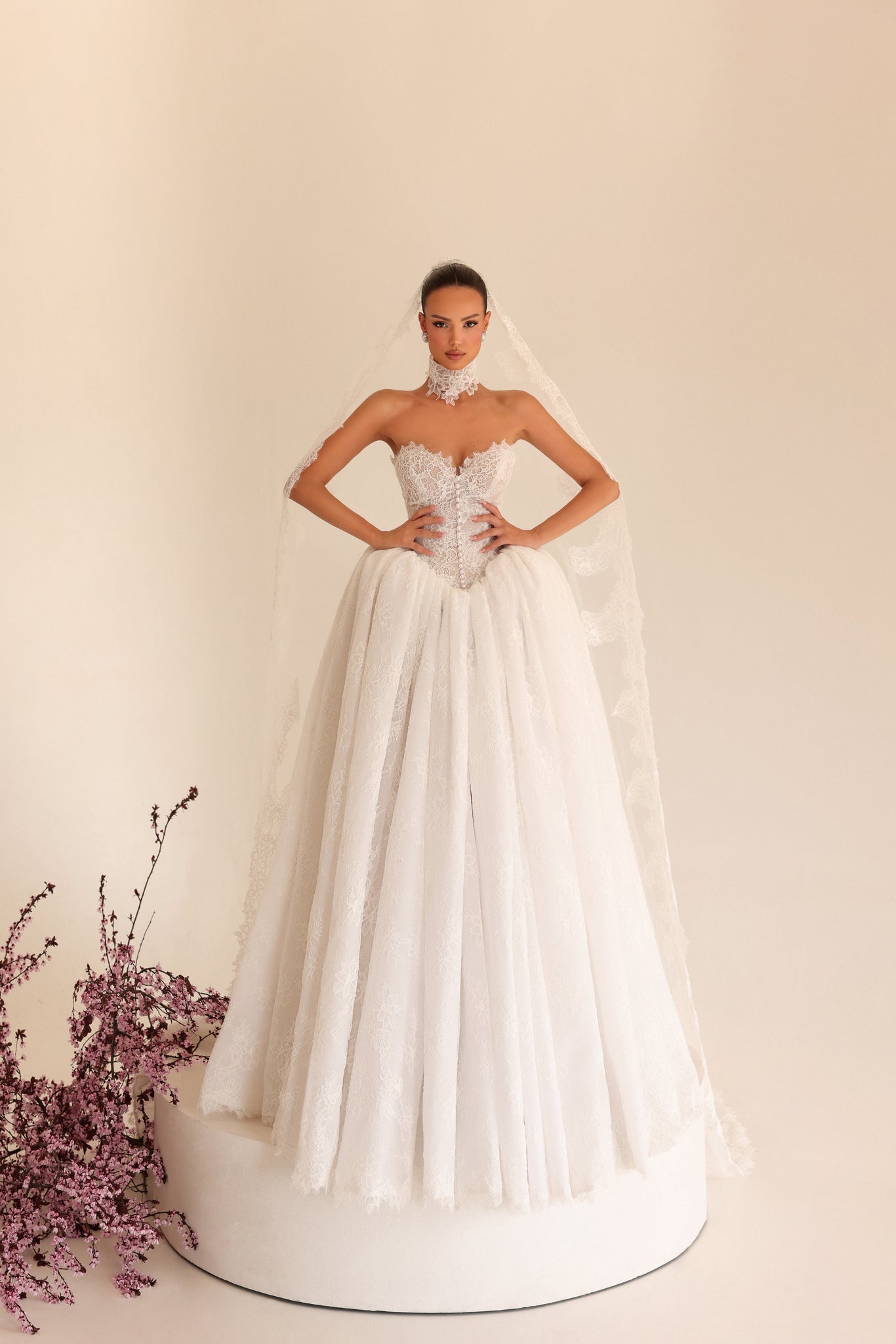 Matiana - Strapless Embroidered Gown - FJOLLA HAXHISMAJLI OFFICIAL