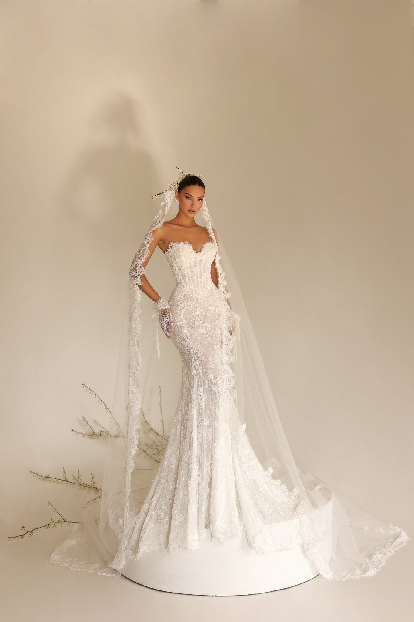 Alenya - Embellished off shoulder gown - FJOLLA HAXHISMAJLI OFFICIAL