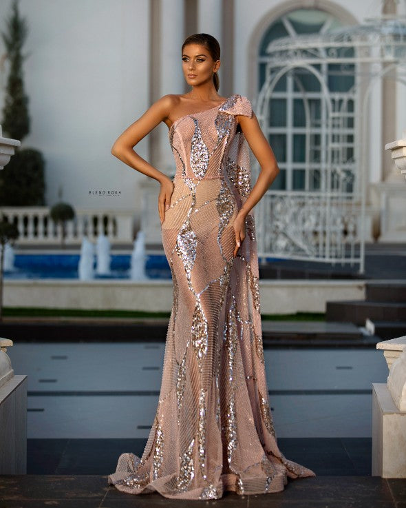 Elegant Evening Dress XL / PINK / IT